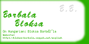 borbala bloksa business card